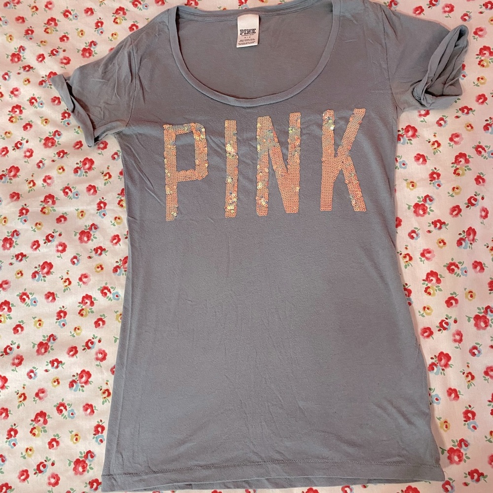 Victoria’s Secret PINK bling sequins tshirt size S small